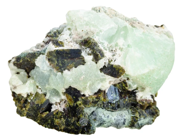 Raw prehnite crystal formation showing natural grape-like cluster structure